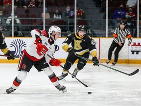 Calgary prospect, Jack Beck scores the game winning goal early in the third period as the 67's go on to win their home opener 3-2 against the Kingston Frontenac.