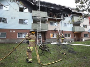 Ottawa fire services on the scene of an apartment fire at 1470 Heron Rd in Ottawa Thursday.