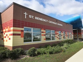 A recent photo of Barrhaven's St. Benedict Catholic School, where a COVID-19 outbreak has been declared.