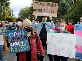 A rally supporting trans kids took place Tuesday morning.