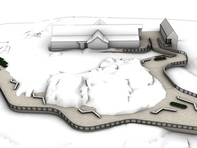 An artist's rendition of a new viewing platform at the Nova Scotia tourist attraction Peggy's Cove is shown in a handout.