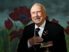 Ron Moyes, 95, was a tailgunner in Halifax and Lancaster bombers during the Second World War.