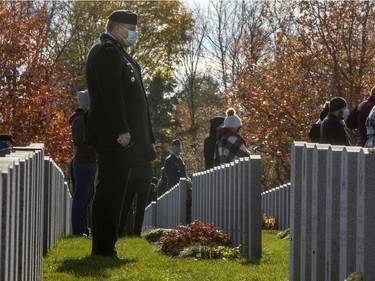 Maj. Brad Firth at Beechwood Cemetery on Thursday.