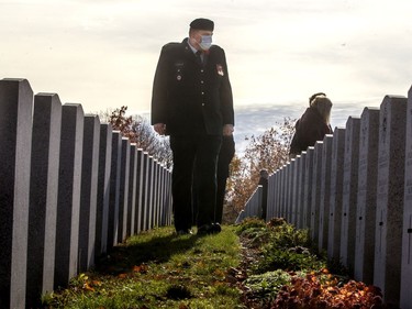 Maj. Brad Firth at Beechwood Cemetery on Thursday.