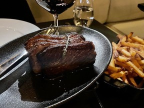 Japanese A5 Wagyu striploin at Harmons Steakhouse.