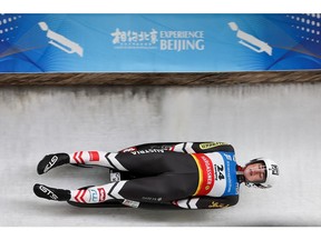 Madeleine Egle of Austria competes in the Women's Singles of FIL Luge World Cup 2021/2022, a test event for the 2022 Winter Olympics, at the Yanqing National Sliding Center on Nov. 21 in Beijing, China.