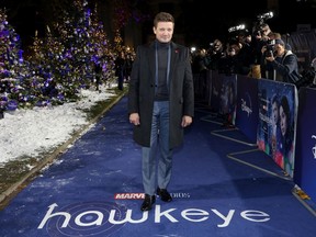 Jeremy Renner attends the upcoming launch of Marvel Studios' "Hawkeye" at Curzon Hoxton on November 11, 2021 in London, England.