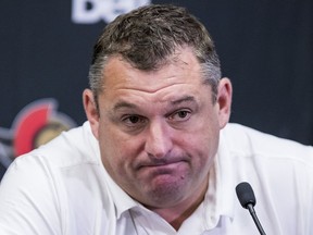 FILES: Ottawa Senators head coach D.J. Smith during a press conference.