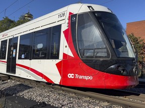 Testing on the Confederation Line of the LRT system on Wednesday.