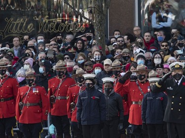 Large crowds attended the Remembrance Day services at the National War Memorial on Thursday, Nov. 11, 2021