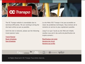 OC Transpo website is down
