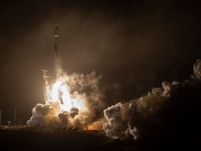 The SpaceX Falcon 9 rocket launches with the Double Asteroid Redirection Test, or DART, spacecraft onboard, November 23, 2021, from Space Launch Complex 4E at Vandenberg Space Force Base in California.