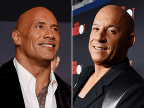 Dwayne Johnson, left, and Vin Diesel.