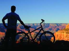Biking in the Grand Canyon.