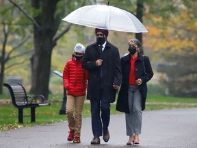 Harjit Sajjan arrives with his family to attend the swearing-in ceremony of Prime Minister Justin Trudeau's new cabinet at Rideau Hall last week.