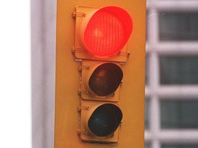 A traffic light.