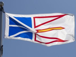 Files: Newfoundland & Labrador's provincial flag flies on a flag pole in Ottawa,