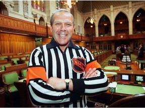 A file photo shows former NHL referee Bob Kilger in his newer roles as Member of Parliament and Assistant Deputy Speaker of the House of Commons.