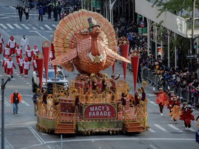 The Tom Turkey float is seen during the 95th Macy's Thanksgiving Day Parade in Manhattan, New York City, U.S., November 25, 2021.