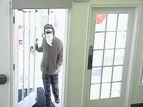 Suspect in bank robbery in Arnprior Thursday.