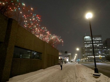 Lights near Elgin Street and the National Arts Centre.