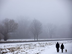 Ottawa kicked off 2022 with a full blanket of fog, Saturday, January 1, 2022.