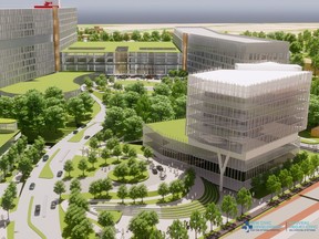 An architect's rendering of the new Civic development for the Ottawa Hospital.