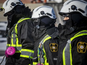 Members of the Office of the Fire Marshal and the Emergency Management Group walked out of the blast area Saturday. Several investigations are underway at the site of an Ottawa tanker truck, in which six people are believed to have died in a powerful explosion.