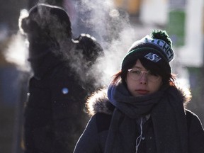 File: Pedestrians brave the extreme cold along Elgin Street