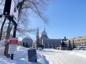 The parking lot behind the Notre-Dame Cathedral Basilica in Ottawa.