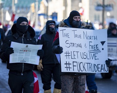 Anti vaccine mandate protests in downtown Ottawa. Saturday, Jan. 29, 2022