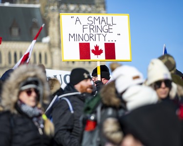 Anti vaccine mandate protests in downtown Ottawa. Saturday, Jan. 29, 2022