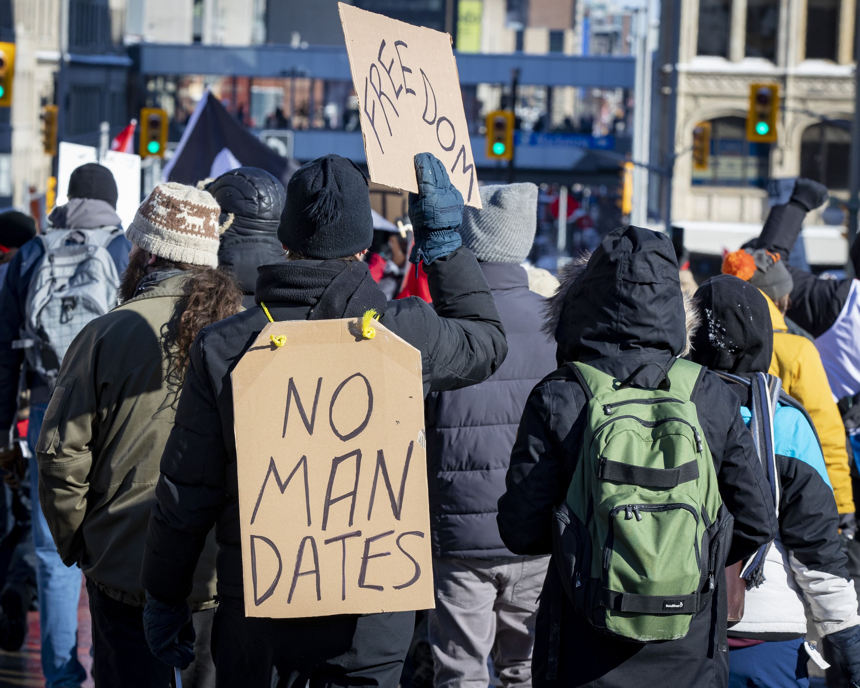 Photos: Truckers' Anti-vaccine Mandate Protest In Downtown Ottawa ...