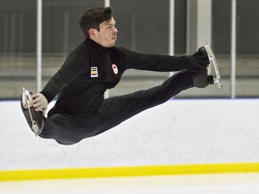 File photo/ Canadian figure skater Keegan Messing practises.