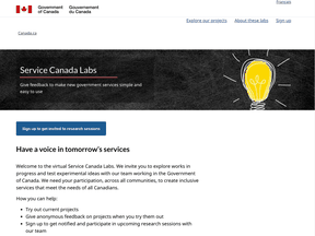 The homepage of the new Service Canada Labs website. “For every 10 words we write on this team, one word is for the site itself — the actual thing we are trying to release — and nine words are for internal governance, to be read once or twice (if ever), and then filed away somewhere,” one of its developers wrote in a blog post.