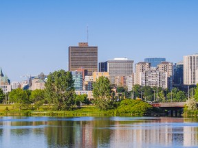Tall buildings, apartments and condos form a skyline of the city of Ottawa. Getty Images.