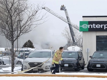 Fire at Eastway Tank on Merivale Road in Ottawa Thursday afternoon. Ottawa Fire emergency vehicles, Ottawa Police and Ambulance Service were at the scene and police indicate there was an explosion. Injuries were also reported and workers were sent to the hospital.