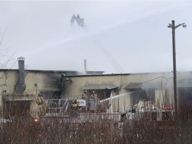 Fire at Eastway Tank on Merivale Road in Ottawa Thursday afternoon. Ottawa Fire emergency vehicles, Ottawa Police and Ambulance Service were at the scene and police indicate there was an explosion. Injuries were also reported and workers were sent to the hospital.