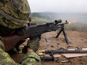 A C6 machine gun in use by a member of the Canadian Armed Forces.
