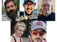 Victims of the Jan. 13 explosion and fire at Eastway Tank, Pump & Meter Ltd., clockwise from top left: Russell McLellan, Danny Beale, Rick Bastien, Matt Kearney, Danny Beale,  and Kayla Ferguson. Missing from these photos is Etienne Mabiala, who also perished.