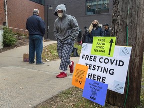 A pop-up COVID-19 testing site on the Dalhousie University campus in Halifax on Nov. 23, 2020.