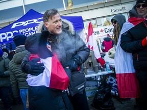 People's Party Leader Maxime Bernier hands out 'freedom pancakes'; looks to steer freedom convoy his way  0214-protest-03_90462500-w