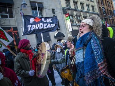 Early Saturday evening protesters had what felt like a last hurrah party at the corner of Sparks Street and Bank Street as police held a line across Bank Street.