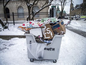 Police from all across Canada were still in the area, along with city workers getting the area around Parliament Hill back to normal, Sunday, February 20, 2022.