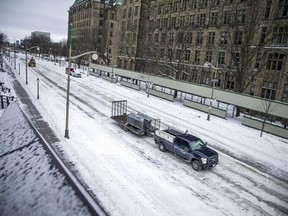 Police from all across Canada were still in the area, along with city workers getting the area around Parliament Hill back to normal, Sunday, February 20, 2022.