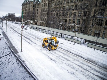 Police from all across Canada were still in the area, along with city workers getting the area around Parliament Hill back to normal, Sunday, February 20, 2022.