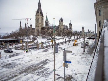 Police from all across Canada were still in the area, along with city workers getting the area around Parliament Hill back to normal, Sunday, February 20, 2022.