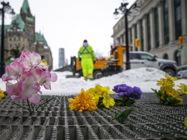 Police from all across Canada were still in the area, along with city workers getting the area around Parliament Hill back to normal, Sunday, February 20, 2022.