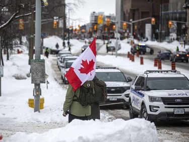 Police from all across Canada were still in the area, along with city workers getting the area around Parliament Hill back to normal, Sunday, February 20, 2022.