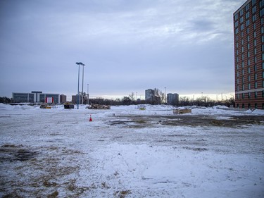 Police from multiple forces moved in to clear out the remaining "Freedom Convoy"  protesters that were set up in a parking lot on Coventry Road, Sunday, February 20, 2022. The south end of the parking lot was already vacant Sunday evening.